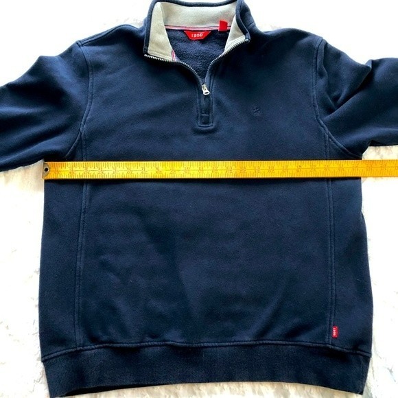 Izod navy blue 1/4 zip pullover sweatshirt size med excellent preowned condition - Picture 4 of 9